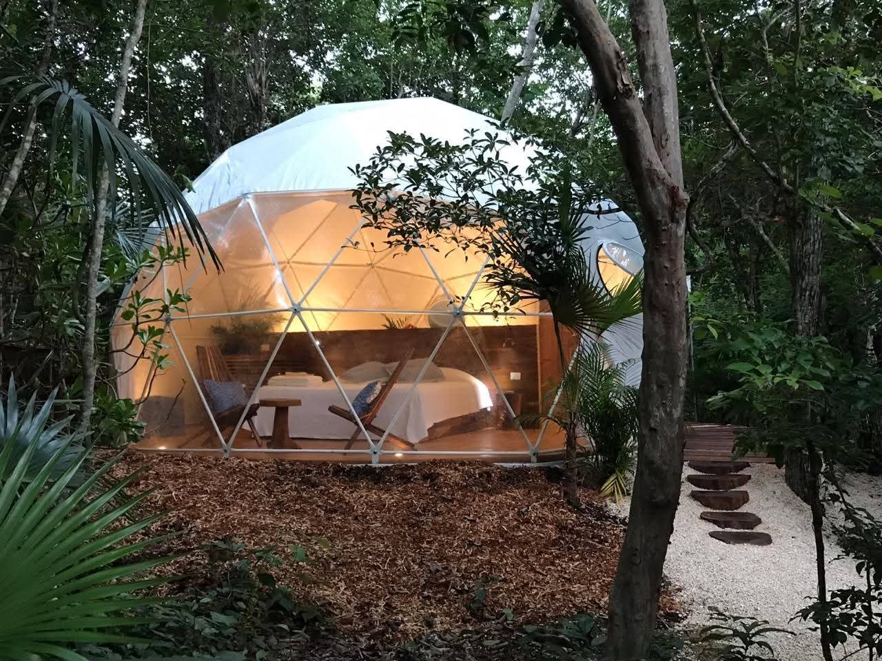 Geodesic Domes for the 2026 Men's Retreat Tulum. 